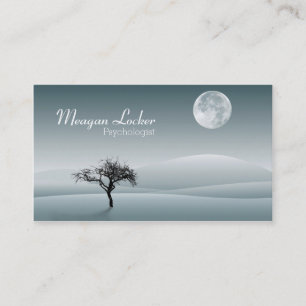 Tarjeta De Visita Psicólogo - Árbol de la luna y la soledad