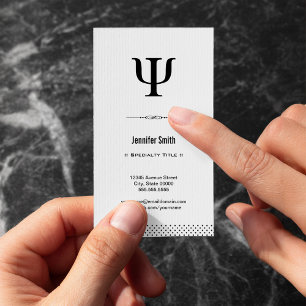 Tarjeta De Visita Psicólogo - Blanco y negro limpio y elegante
