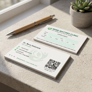 Tarjeta De Visita Psicólogo Clínica Empresarial Nombramiento moder