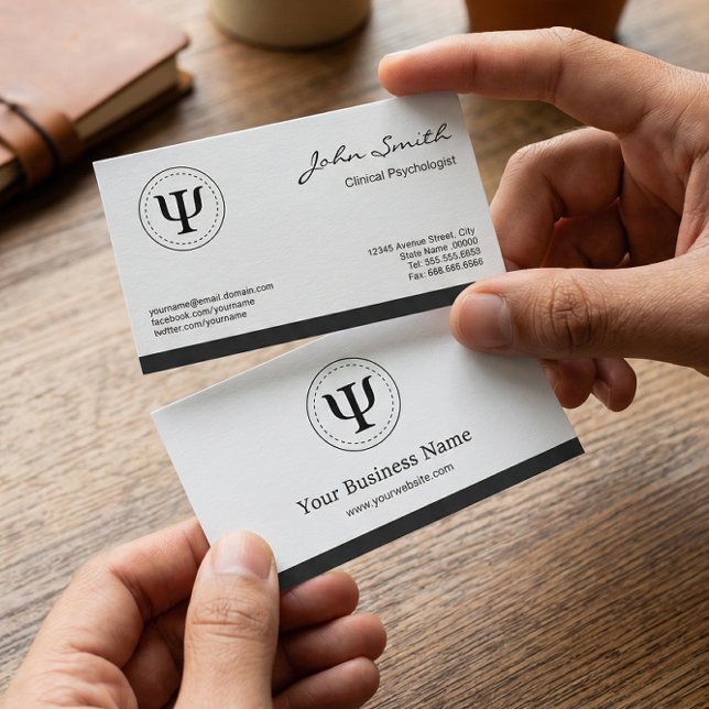 Tarjeta De Visita Psicólogo Clínico - Símbolo Psi de Psicología (Subido por el creador)