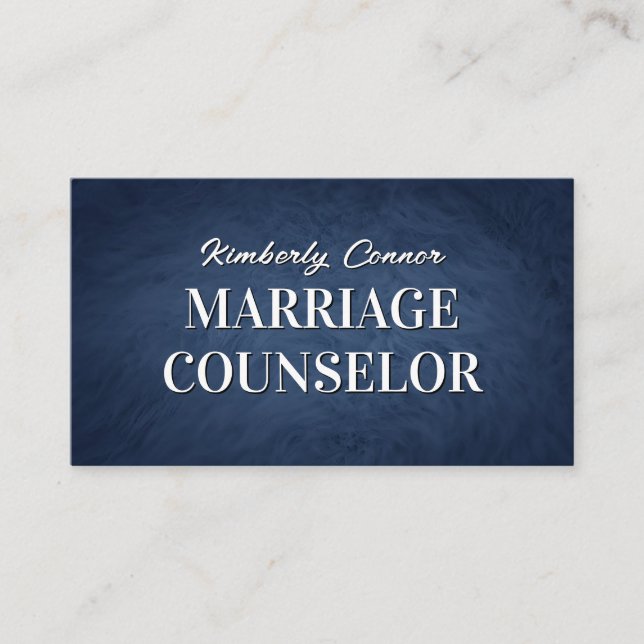 Tarjeta De Visita Psicólogo Consejero del Matrimonio Textura de Piel (Anverso)