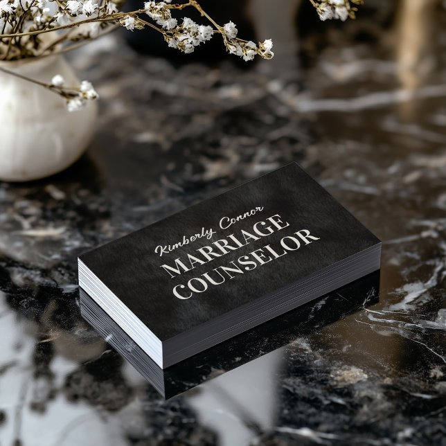 Tarjeta De Visita Psicólogo Consejero del Matrimonio Textura de Piel (Perfect for business)