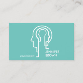 Tarjeta De Visita Psicólogo de Cabeza Humana de Ciencia de Mente Ver