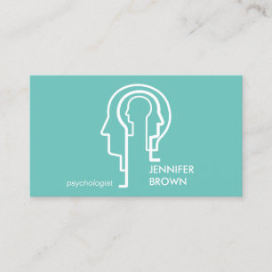 Tarjeta De Visita Psicólogo de Cabeza Humana de Ciencia de Mente Ver