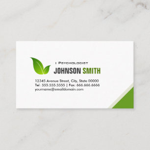 Tarjeta De Visita Psicólogo - Elegante Verde Moderno