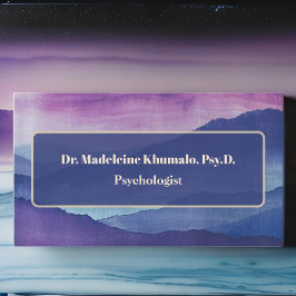 Tarjeta De Visita Psicólogo Mental Health Psicoterapia Montañas