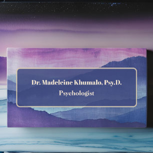 Tarjeta De Visita Psicólogo Mental Health Psicoterapia Montañas
