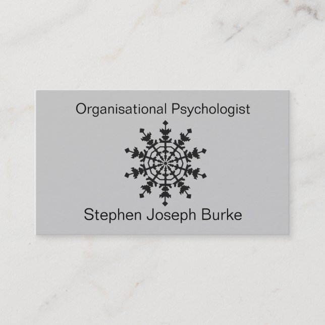 Tarjeta De Visita Psicólogo organizativo - Stephen Joseph Burke (Anverso)