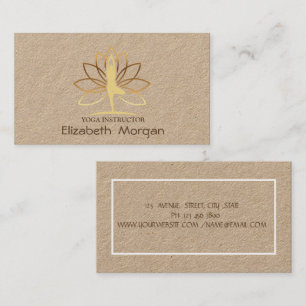 Tarjeta De Visita Psicólogo Oro Mujeres Silueta, Yoga Loto