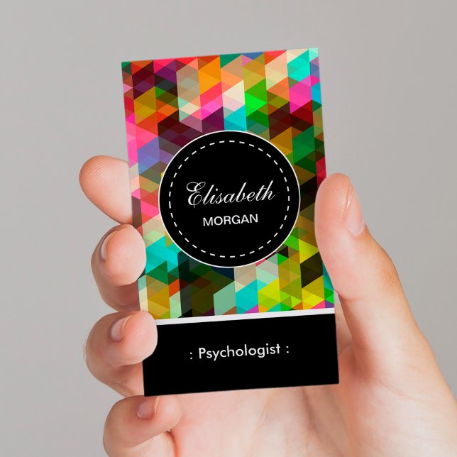 Tarjeta De Visita Psicólogo - Patrón mosaico colorido (Subido por el creador)