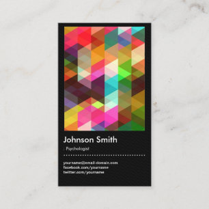 Tarjeta De Visita Psicólogo - Patrón mosaico colorido