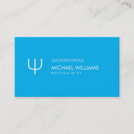 Tarjeta De Visita Psicólogo - Profesional elegante símbolo azul