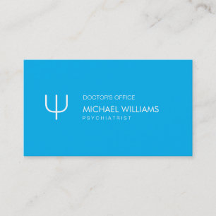 Tarjeta De Visita Psicólogo - Profesional elegante símbolo azul