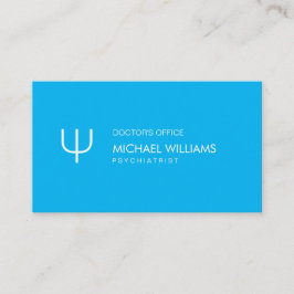 Tarjeta De Visita Psicólogo - Profesional elegante símbolo azul