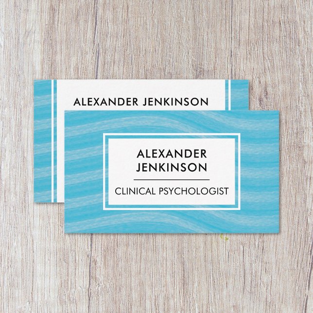 Tarjeta De Visita Psicólogo Psiquiatra Terapia Zen Olas Azules (Subido por el creador)