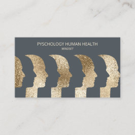 Tarjeta De Visita Psicólogo Rostros Humanos Mentalidad Sofisticada
