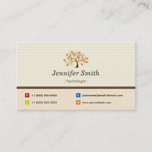 Tarjeta De Visita Psicólogo - Símbolo de árbol elegante