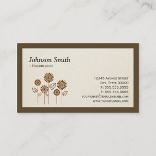 Tarjeta De Visita Psicólogo - Símbolo de árbol elegante