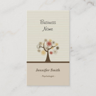 Tarjeta De Visita Psicólogo - Tema natural elegante