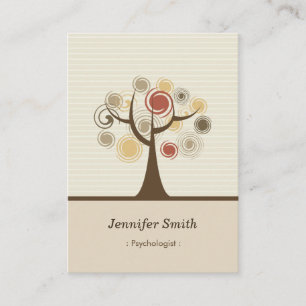 Tarjeta De Visita Psicólogo - Tema natural elegante