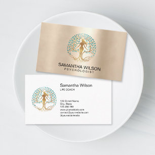 Tarjeta De Visita Psicólogo Terapeuta Coach de Vida Árbol de la Vida