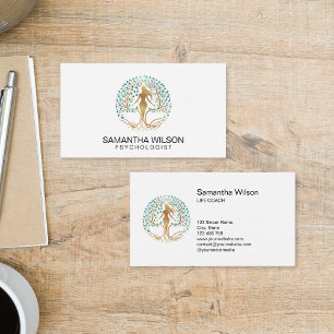 Tarjeta De Visita Psicólogo Terapeuta Coach de Vida Árbol de la Vida