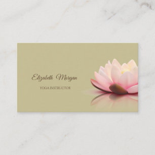 Tarjeta De Visita Psicólogo Terapeuta, Flor de Loto Chic, Yoga Verde