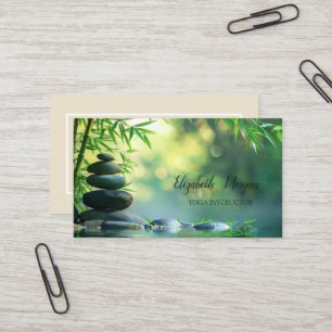 Tarjeta De Visita Psicólogo Terapeuta,Piedras,Paisaje Verde