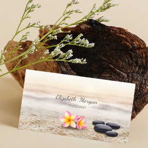 Tarjeta De Visita Psicólogo Terapeuta Piedras Zen, Flores