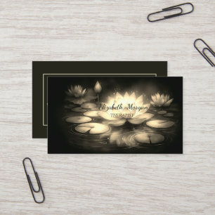 Tarjeta De Visita Psicólogo Terapeuta Piedras Zen, Loto Dorado