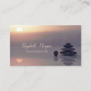 Tarjeta De Visita Psicólogo Terapeuta Zen, Atardecer, Yoga