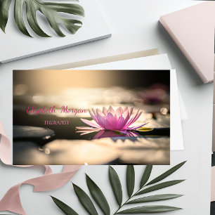 Tarjeta De Visita Psicólogo Terapeuta Zen, Lago Lotus