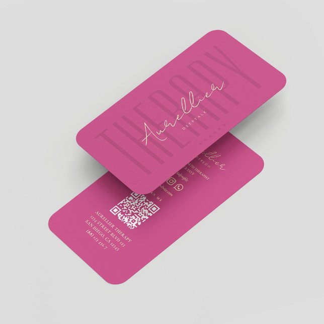 Tarjeta De Visita Psicólogo Terapista Moderno Pink (Modern Therapist Psychologist Mental Health Pink Business Card
)
