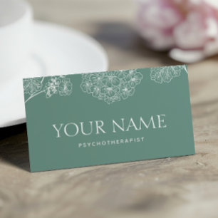 Tarjeta De Visita Psicoterapeuta Consejero Familiar dibujado con azu