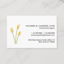 Tarjeta De Visita Psicoterapeuta Euro simple flor amarilla