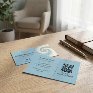 Tarjeta De Visita Psicoterapeutas Negocio de Terapia   Spiral Blue
