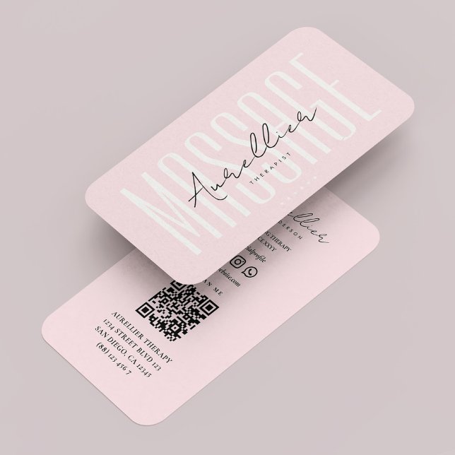 Tarjeta De Visita Psioterapeuta Terapéutico Moderno Pastel Rosa (Modern Therapist Physiotherapist Pastel Pink Business Card
)