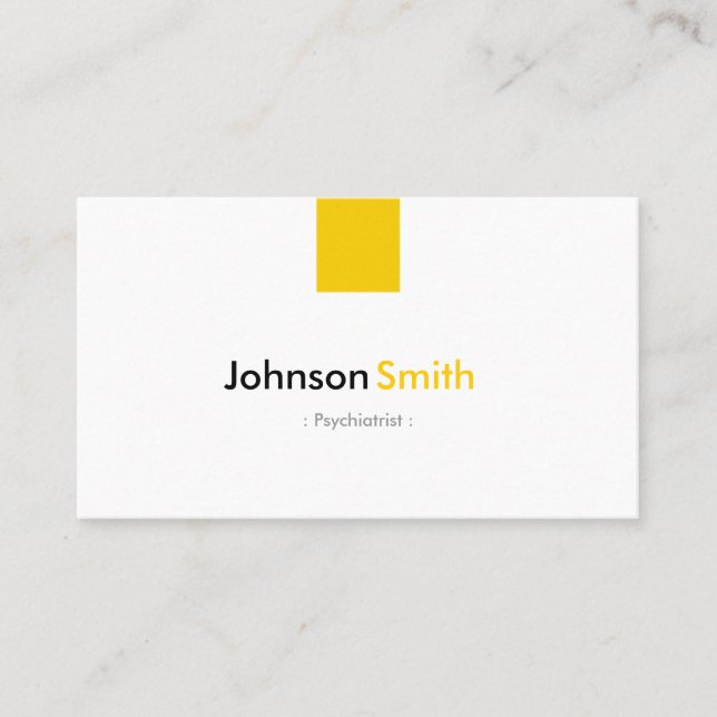 Tarjeta De Visita Psiquiatra - Amarillo simple (Anverso)