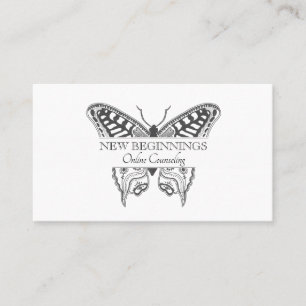 Tarjeta De Visita Psiquiatra Consejero Terapeuta Mariposa