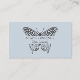 Tarjeta De Visita Psiquiatra Consejero Terapeuta Mariposa Azul