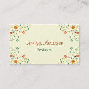 Tarjeta De Visita Psiquiatra - Moda Naturaleza Elegante