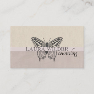 Tarjeta De Visita Psiquiatra Terapeuta Mariposa Ilustrada
