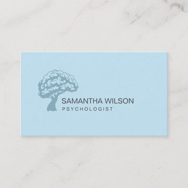 Tarjeta De Visita Psiquiatra terapeuta psicóloga de árbol cerebral Q (Anverso)
