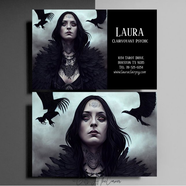 Tarjeta De Visita Psiquiátrico De La Crow De Brujas Oscuro Gótico (Subido por el creador)