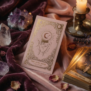 Tarjeta De Visita Psíquico de Lujo Rosa Rubor Oro Celestial