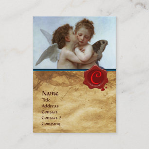 Tarjeta De Visita Psiquis y cupido como pergamino MONOGRAM infantil