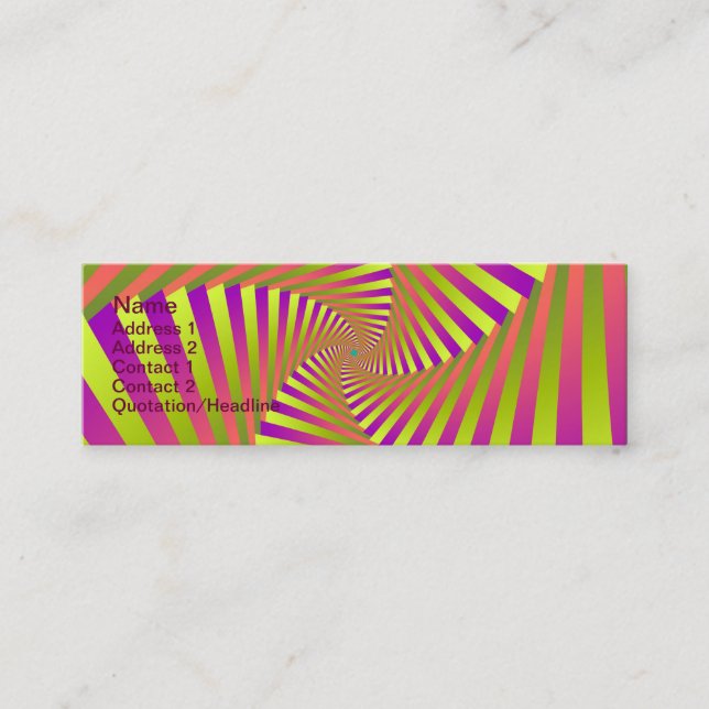 Tarjeta de visita Psychedelic Five Arm Spiral (Anverso)