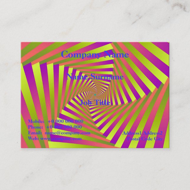 Tarjeta de visita Psychedelic Five Arm Spiral (Anverso)