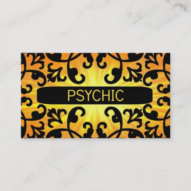 Tarjeta de visita Psychic Sunshine Damask (Anverso)