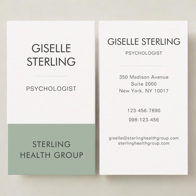 Tarjeta De Visita Psychologist Mental Health Sage Green (Subido por el creador)